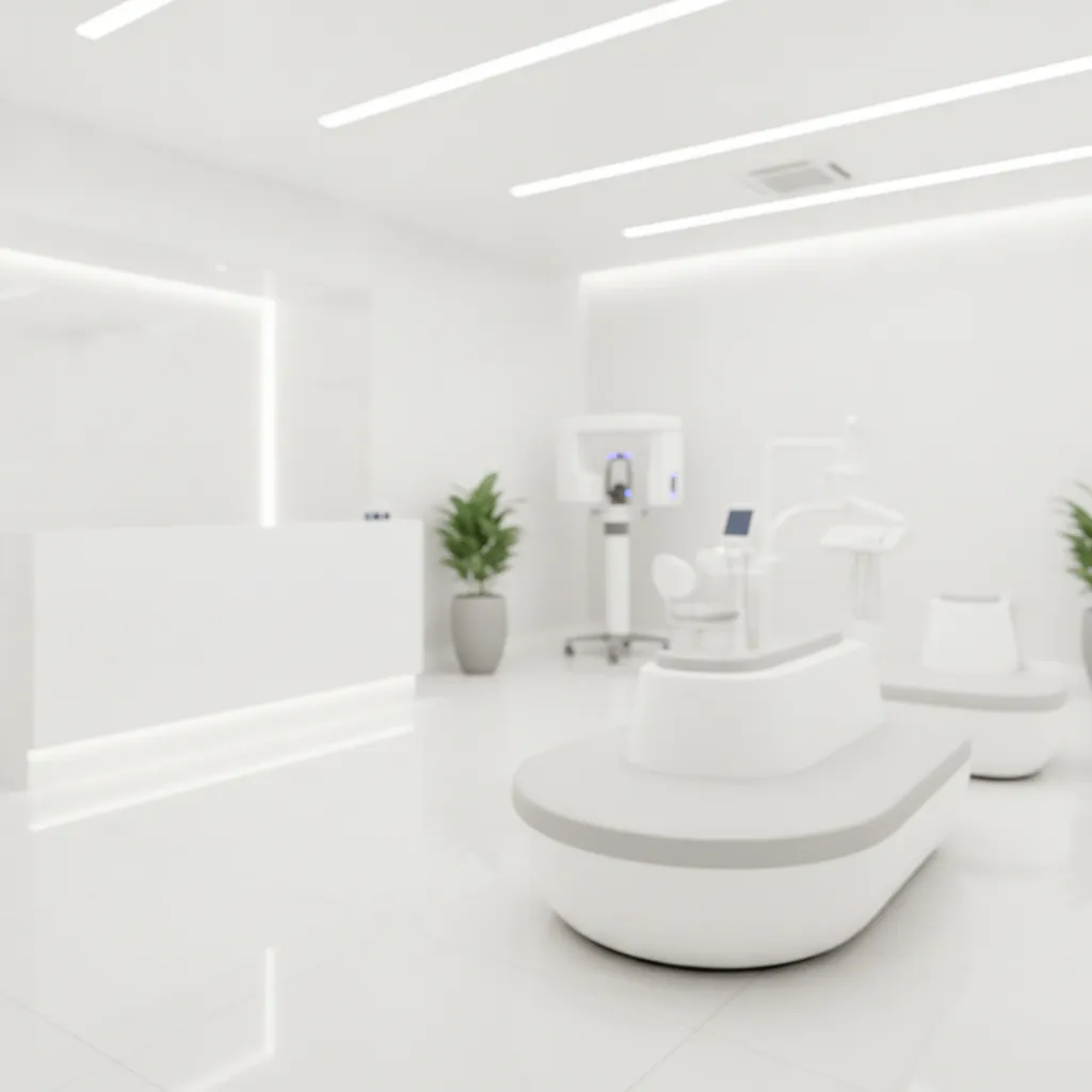 Intérieur moderne et apaisant du Cabinet Bô Sourire à Agdal, Rabat avec espace enfants et technologie de pointe
