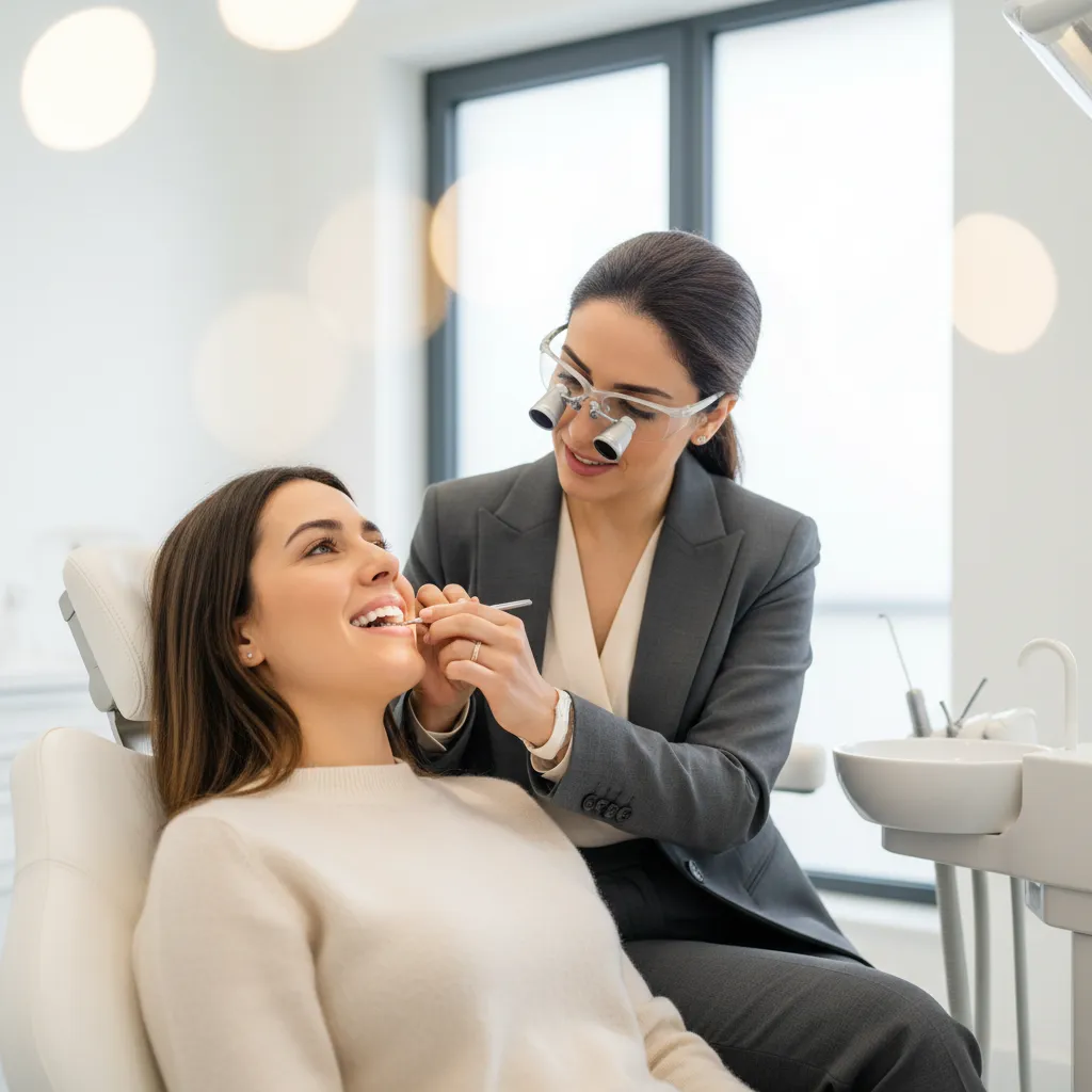 Dr Bouchra Bouslikhane examinant un patient pour orthodontie Invisalign à Rabat