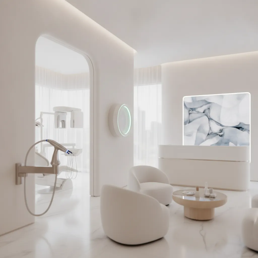 Intérieur moderne et accueillant du cabinet dentaire Bô Sourire à Agdal Rabat avec espace d'attente