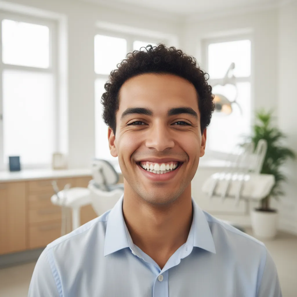 Patient souriant après un traitement Invisalign avec Dr Bouchra Bouslikhane à Rabat